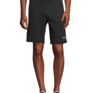 CALVIN KLEIN Monogram Standard Logo Fleece Shorts Black SP40575942 NEW w TAGS